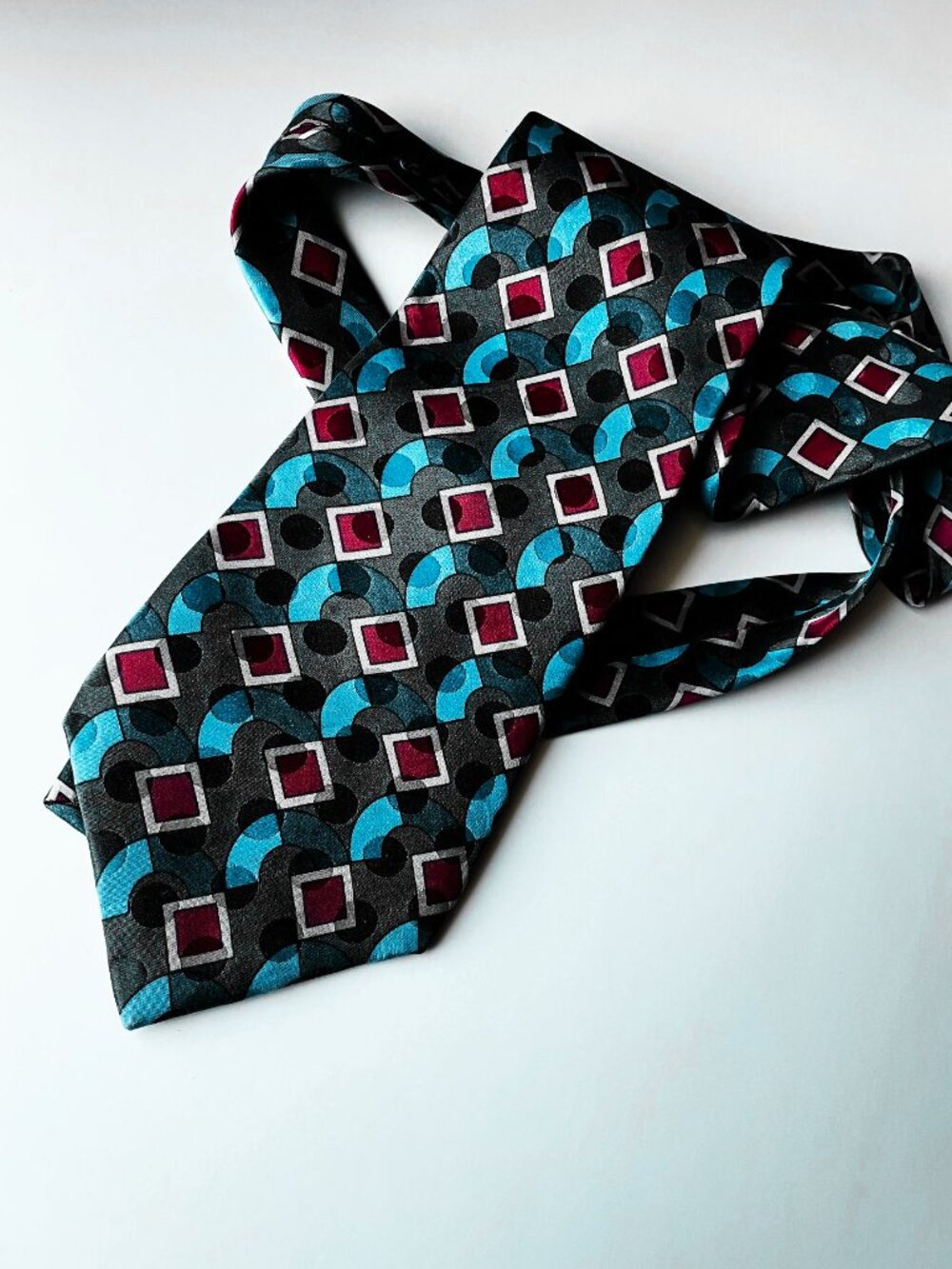 Vintage Bugatti tie, 100% silk, made in Italy and sewn in Italy.